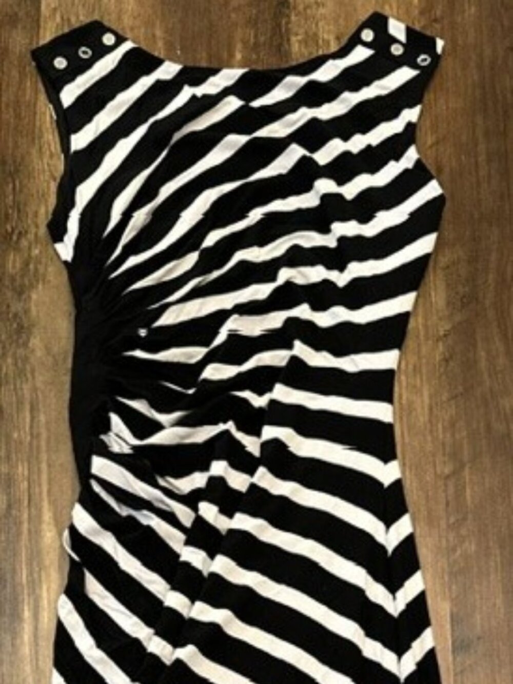 White House Black Market Black & White Striped Sheath Dress Women's Size 6